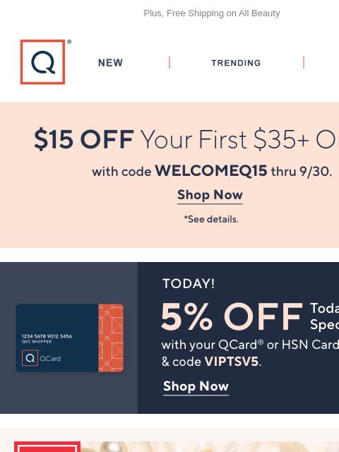 qvcemail newsletter: Something Gorgeous from Whish + Get $15 Off