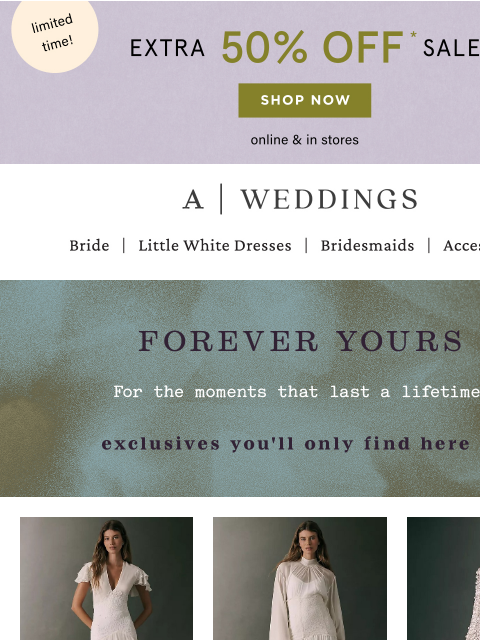 anthropologie newsletter: EXTRA 50% OFF on sale styles