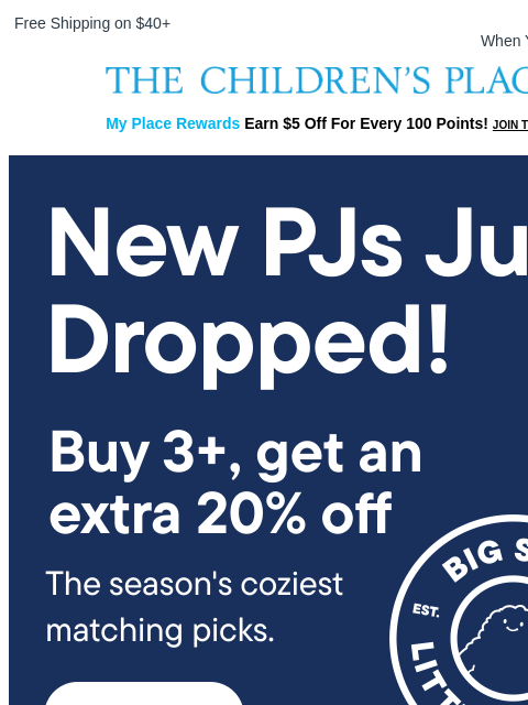 childrensplace newsletter: NEW! Thanksgiving Themed PJs 🦃