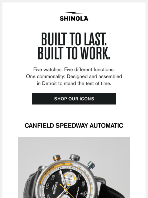 shinola newsletter: Our Icons, Fall Edition
