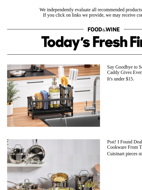 foodandwine newsletter: Run! I Found Deals on Knives, Gadgets, and Cookwar...