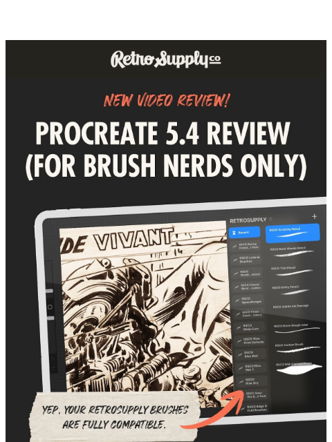 retrosupply newsletter: Procreate 5.4 Review (For Brush Nerds Only)