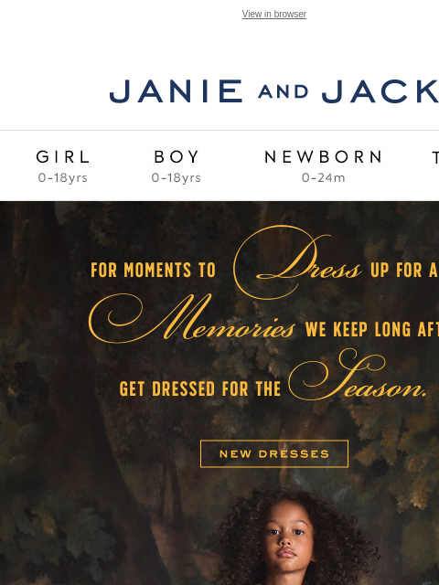 janieandjack newsletter: New dresses for a holiday to remember