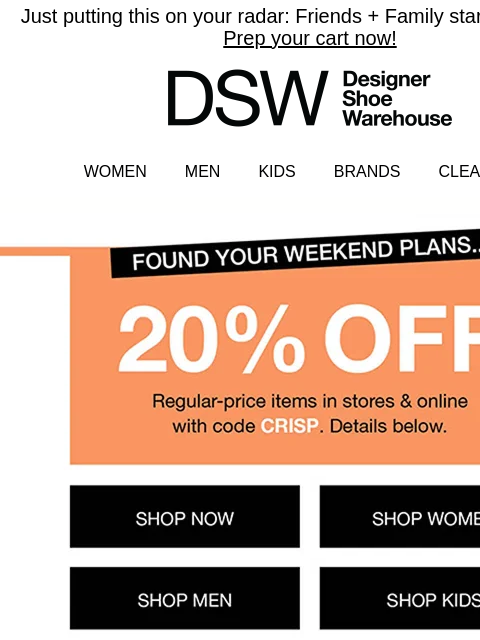 dsw newsletter: Top fall colorsโfrom $49.99!