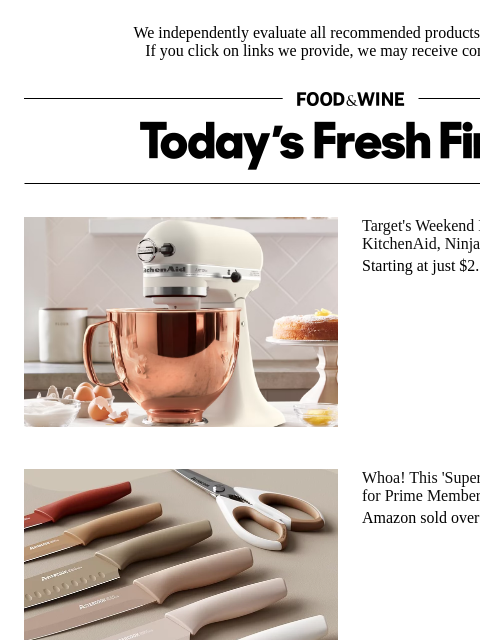 foodandwine newsletter: This 'Super Sharp' Knife Set Is 60% Off—but Only f...