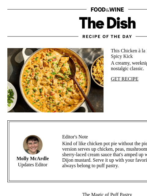 foodandwine newsletter: Spicy Chicken à la King