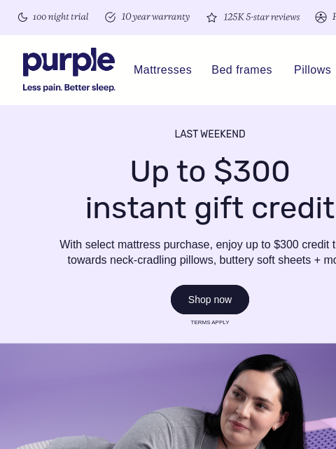 purple newsletter: Don't let your instant gift credit slip by