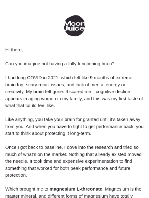 moonjuice newsletter: what happened to my brain