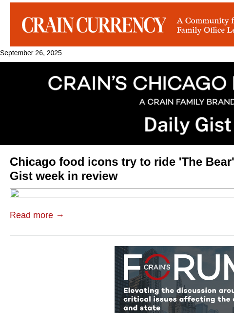 crainalerts newsletter: Chicago food icons try to ride 'The Bear' wave: Cr...