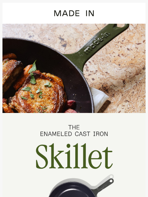 madeincookware newsletter: Less than 50 Left: Willow Green Skillet