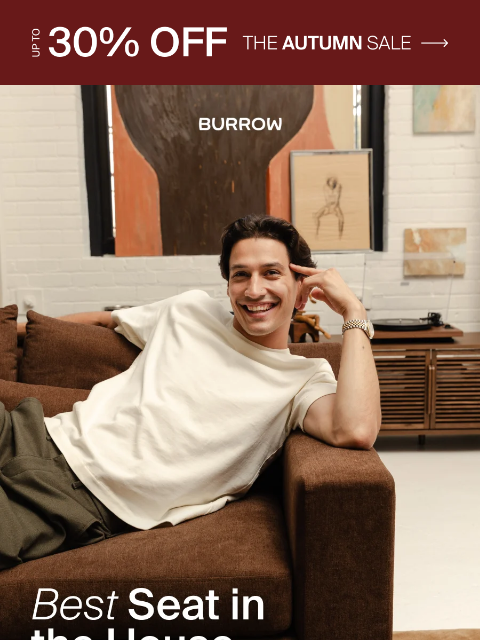 burrow newsletter: Sink in and save up to 30%