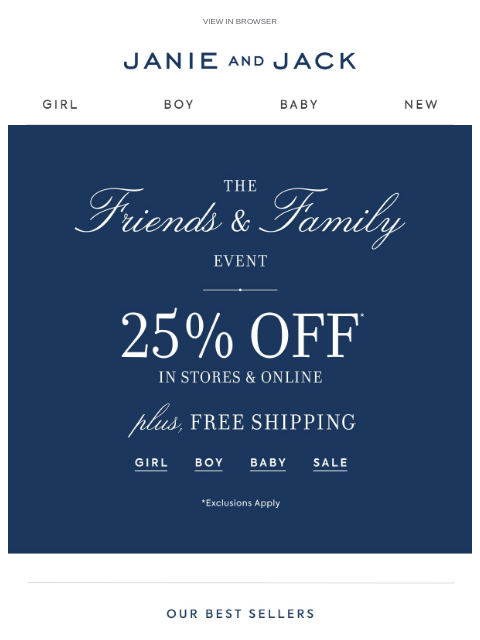 janieandjack newsletter: Up to 60% off 100s of sale styles...
