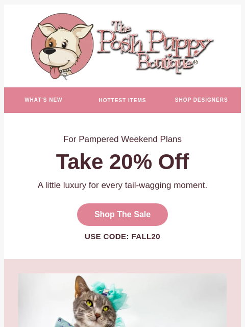 poshpuppyboutique newsletter: Your Weekend 20% Off Is Here