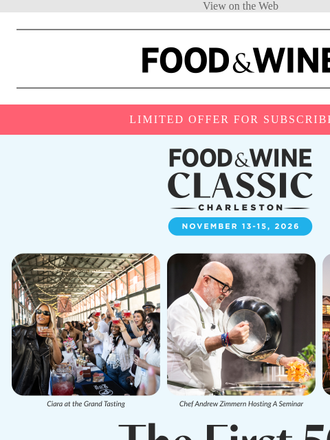 foodandwine newsletter: 🌟 Exclusive Offer! First 50 Participants Save $30...