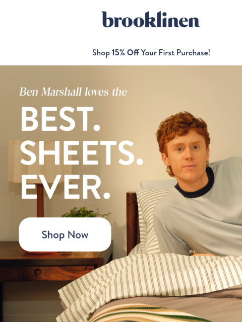 brooklinen newsletter: We've Got Late Nights with Ben Marshall