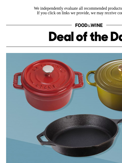 foodandwine newsletter: Hurry! Cast Iron Cookware From Top Brands Is on Sa...