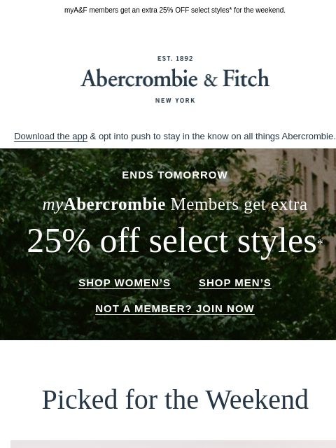 abercrombie newsletter: ALMOST OVER