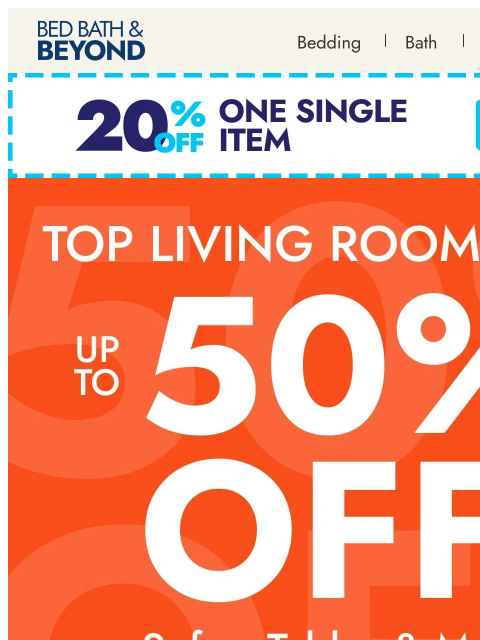 bedbathandbeyond newsletter: Top Picks for Your Living Room