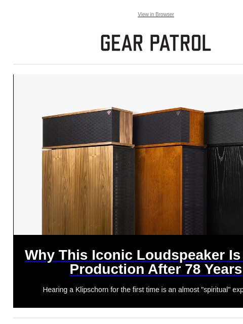 Plus, a Trump dive watch and Hoka's new running shoe Plus, a Trump dive watch and Hoka's new running shoe View in Browser Why This Iconic Loudspeaker Is Still in Production After 78 Years Why