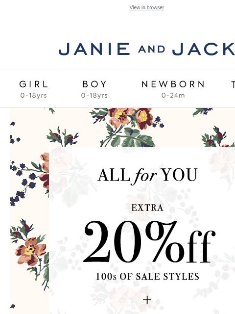 15% off new arrivals. View in browser Stores Janie and Jack Girl Boy Newborn Tween Janie and Jack Girl Boy Newborn Tween Girl Boy Newborn Girl Newborn Boy Accessories Sale Gift Services Refer A Friend