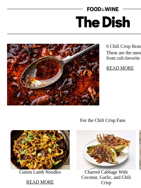 foodandwine newsletter: 6 Chili Crisp Brands Chefs Swear By