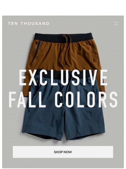 tenthousand newsletter: Exclusive Fall Colors: Interval Short