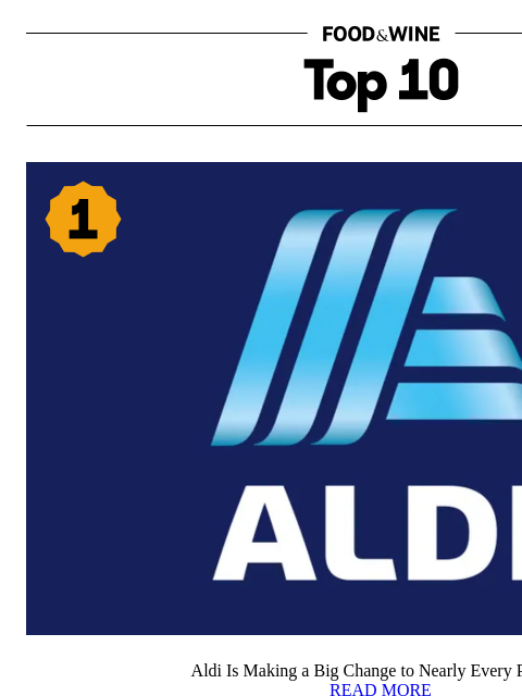 foodandwine newsletter: Aldi Is Making a Big Change to Nearly Every Produc...