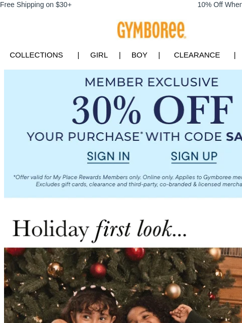 gymboree newsletter: 50% off Cozy collections + members take an extra 3...