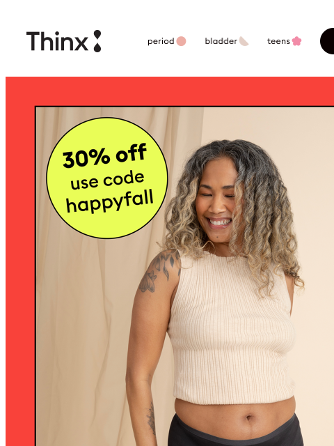 shethinx newsletter: All in for fall (and a sale!)