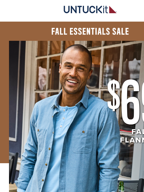 untuckit newsletter: Save on Fall Flannels: Now $69