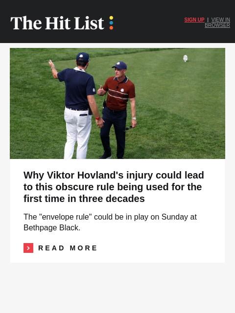 golfdigest newsletter: Tense argument erupts at Ryder Cup