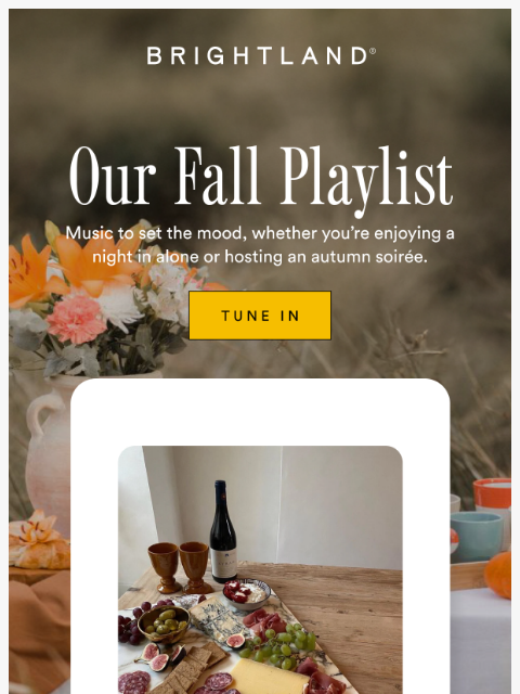 brightland newsletter: A Curated Fall Playlist for your Listening Pleasur...