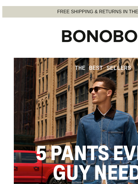 bonobos newsletter: 5 Pants Every Guy Needs