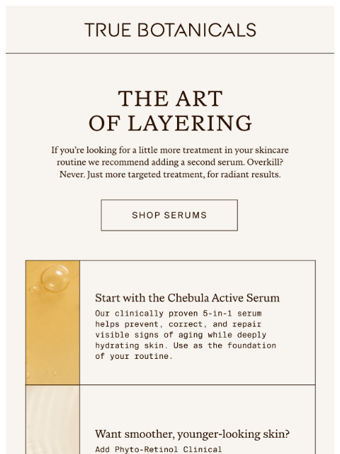 truebotanicals newsletter: A Second Serum