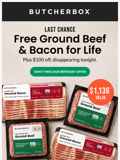 butcherbox newsletter: Last Chance for Our Birthday Sale! 🤯