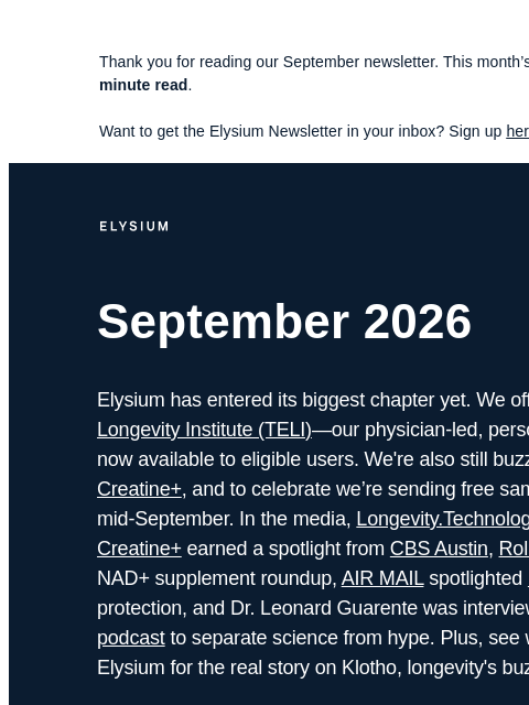 elysiumhealth newsletter: "If you upregulate this gene, you live longer." - ...