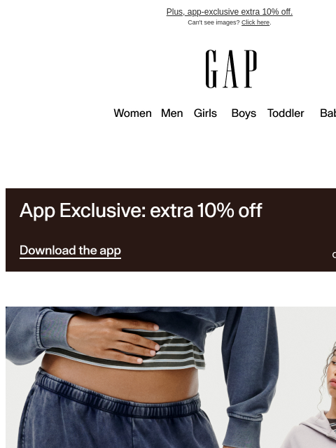 gap newsletter: The Barrel Pant. In sweats.