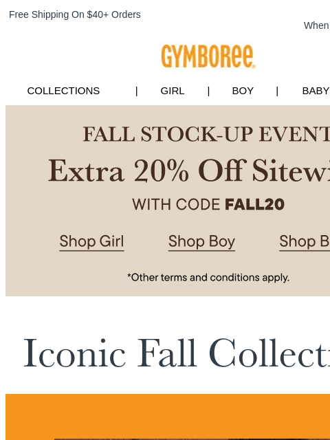 gymboree newsletter: 4 Fall Collections, Endless Outfit Options