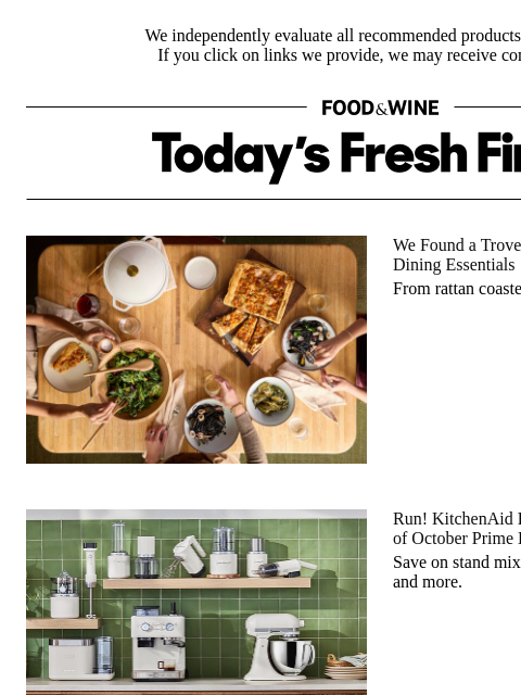 foodandwine newsletter: Happening Now: KitchenAid Deals Starting at $6