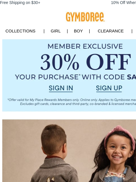 gymboree newsletter: 🤠 Giddy Up! 30% Off Your Order — Limited Time Onl...