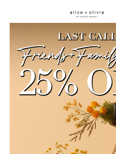 aliceandolivia newsletter: Final Hours: EXTRA 25% Off ⏰⏰⏰