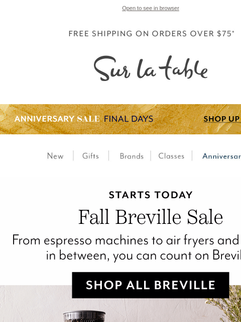 surlatable newsletter: Fresh Breville Deals Just Brewed ☕