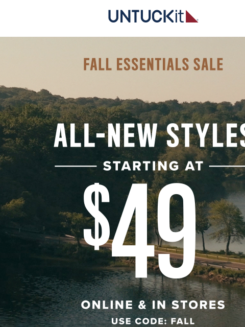 untuckit newsletter: Ends Tomorrow: Seasonal Favorites Starting At $49