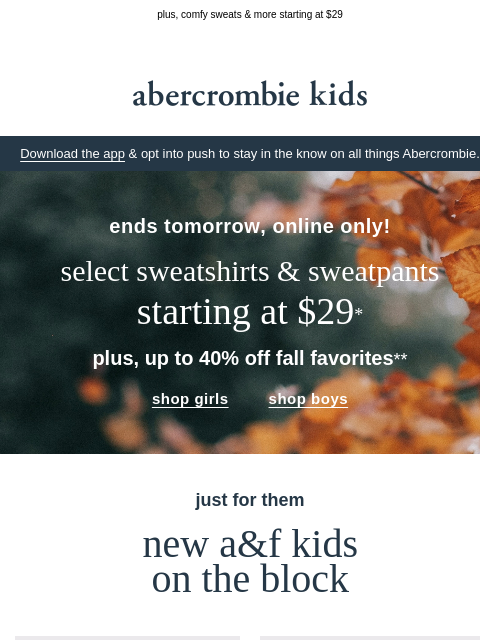 abercrombie newsletter: start their week off with these new arrivals