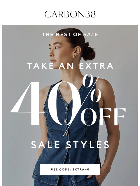 carbon38 newsletter: Sale on Sale is On!