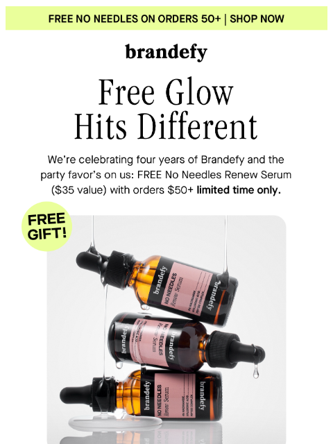 brandefyskin newsletter: Glow, on us ✨