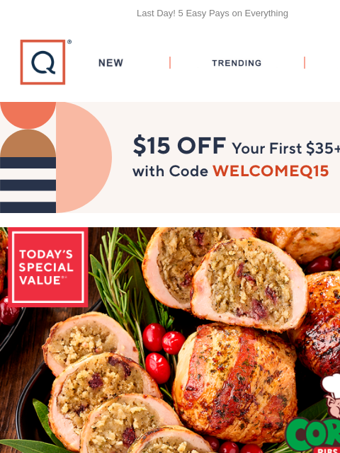 qvcemail newsletter: Too Delish to Miss! Corky’s BBQ + Get $15 Off