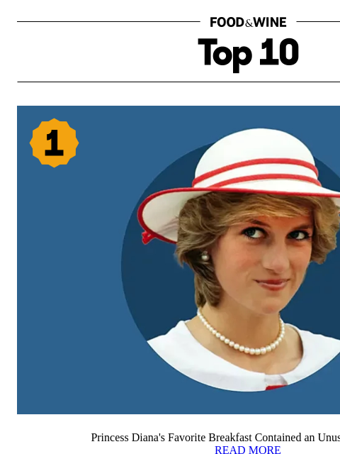 foodandwine newsletter: Princess Diana's Favorite Breakfast Contained an U...