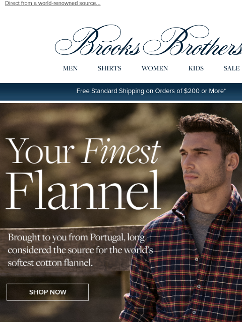 brooksbrothers newsletter: Here: the SOFTEST flannel