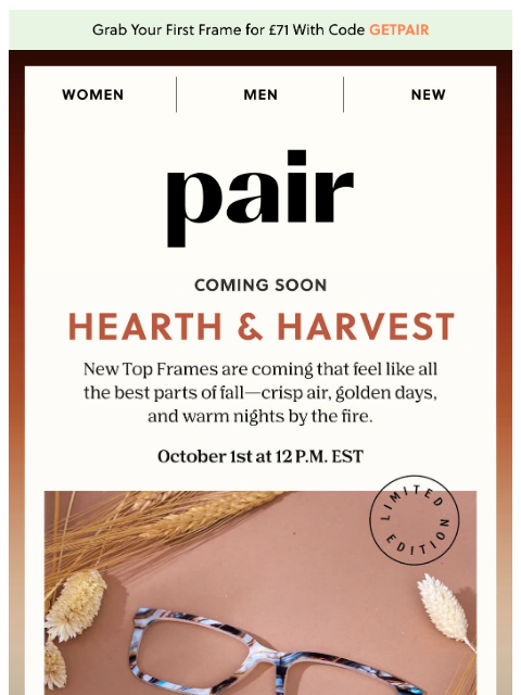 paireyewear newsletter: Coming Soon– Hearth & Harvest